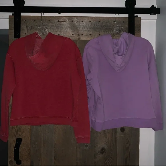 Women’s Junior M VICTORIA SECRET PINK GAP Vintage Pullover Hoodies Red Lavender - Picture 12 of 15